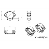 30mm anillas para visor | base picatinny de dos piezas con palancas 