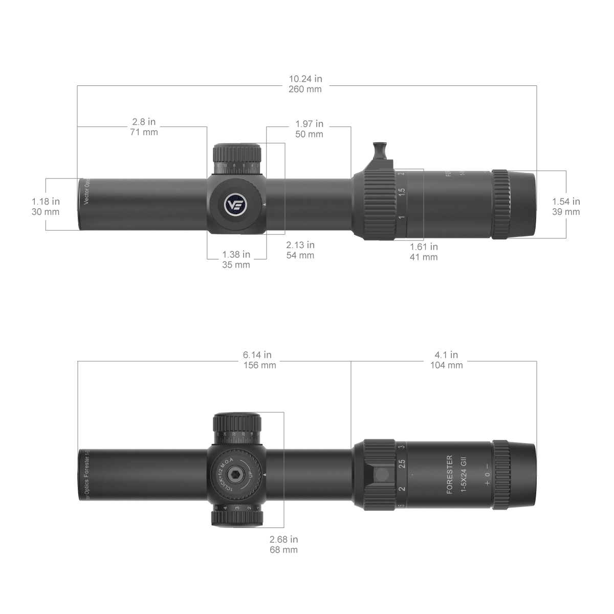 Vector Optics Alcance de rifle Forester 1-5x24SFP GenII 