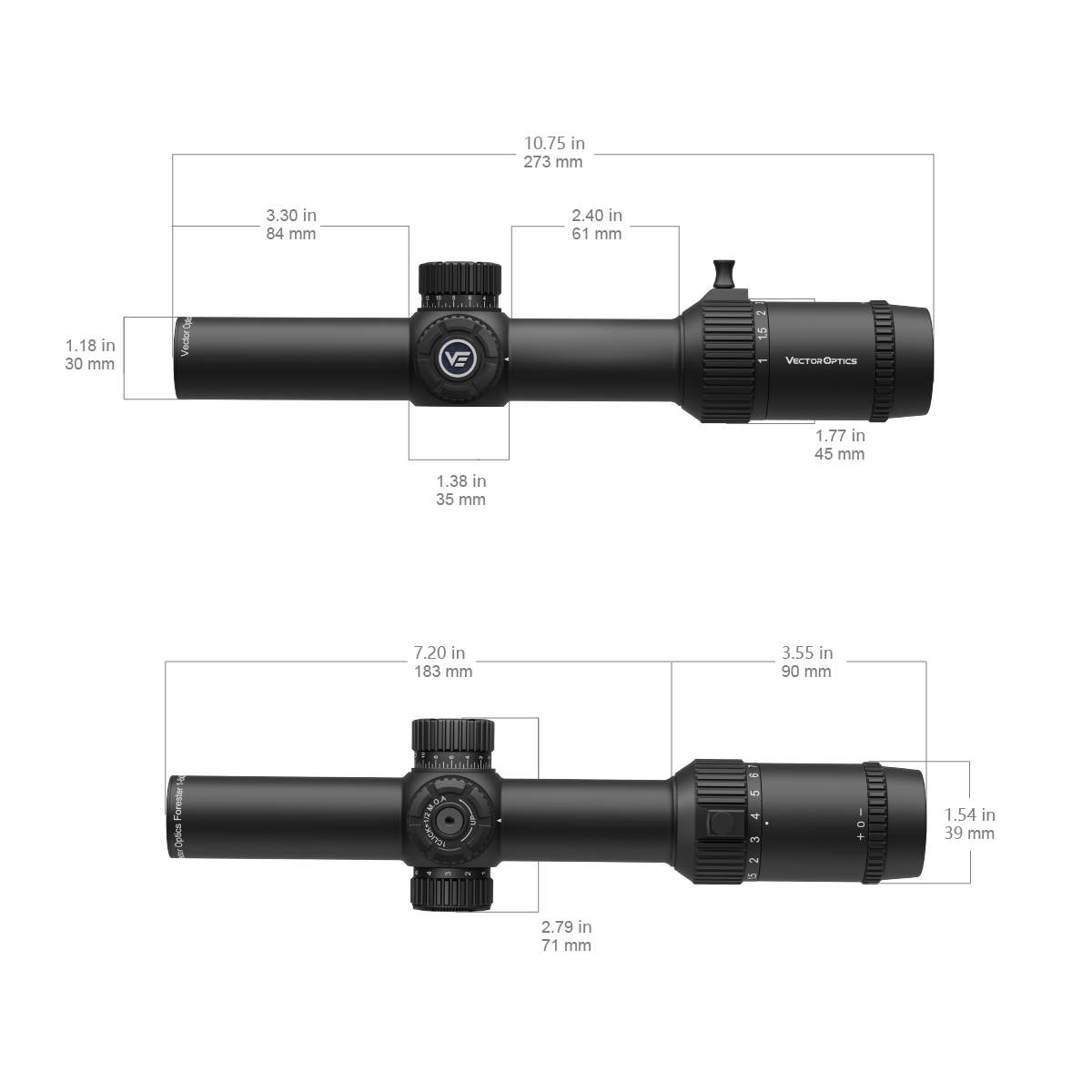 Vector Optics Alcance de rifle Forester 1-8x24 SFP 