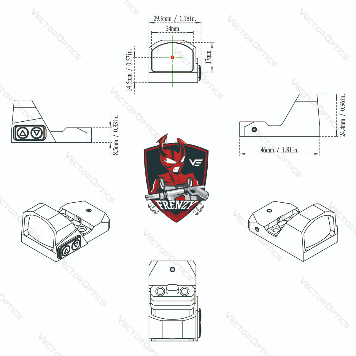 Vector Optics Frenesí 1x17x24 visor de punto rojo 